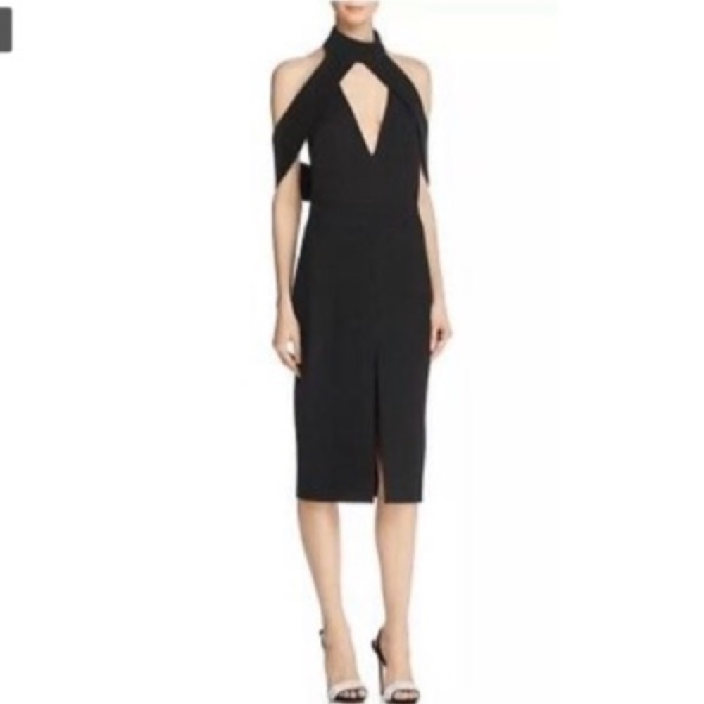 Elliat NWT Black Gotham stretch strappy midi dress